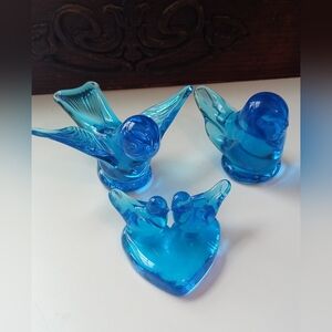 Blue Birds of Happiness ~ Lot of Collectible Glass Birds